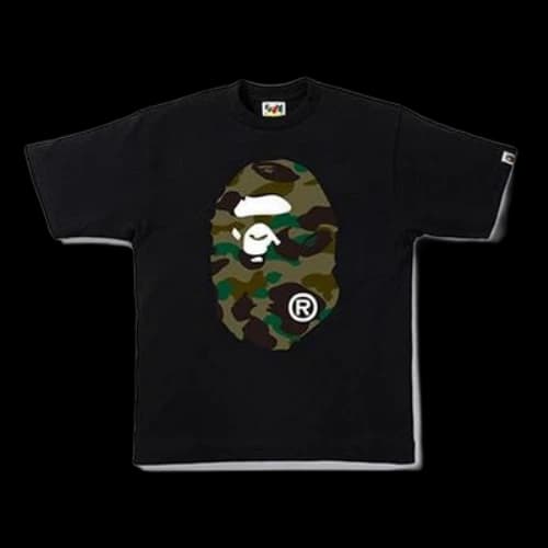 BAPE A Bathing Ape Camouflage Big Ape Head Tee 'Black Green'