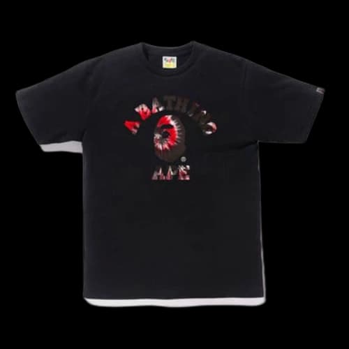 BAPE Tie Dye College Tee Black/Red