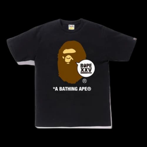 BAPE XXV Ape Head Tee Black 25 Anniversary limited Large Short Sleeve Unisex