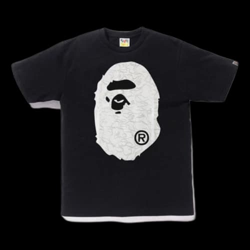 BAPE Foil Neon Camo Big Ape Head Tee Black/Gold