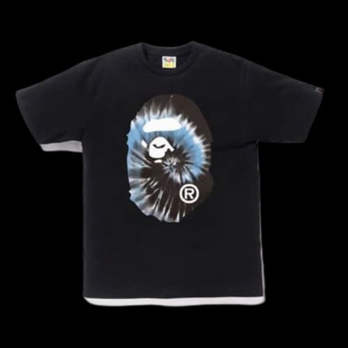 Bape Tie Dye Big Ape Head Tee Black/Blue