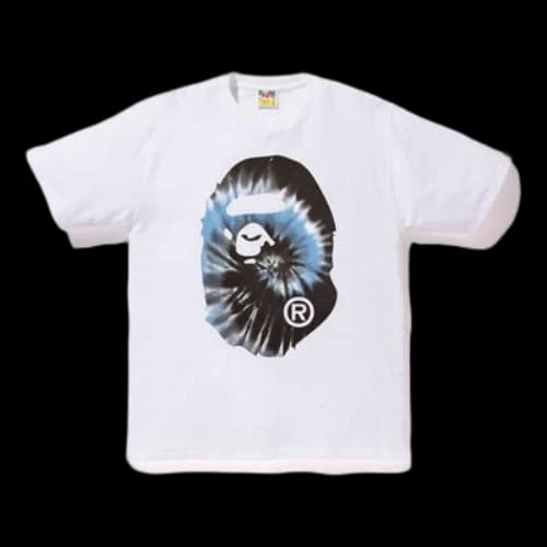 BAPE Tie Dye Big Ape Head Tee White/Blue
