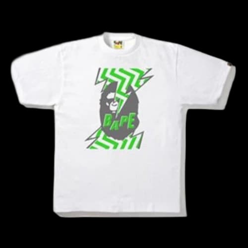 BAPE LIGHTNING APE HEAD TEE 'White Green'