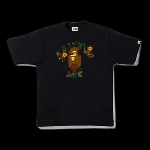 BAPE 1ST CAMO COLLEGE MILO TEE Black