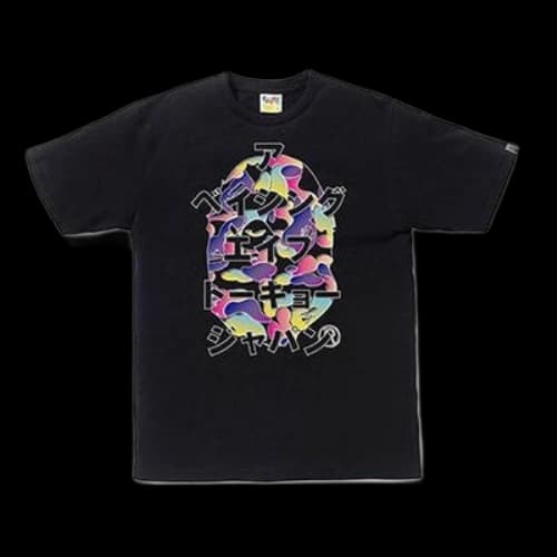 BAPE KATAKANA TEE MENS BLACK Creative Ape Head Short Sleeve Unisex