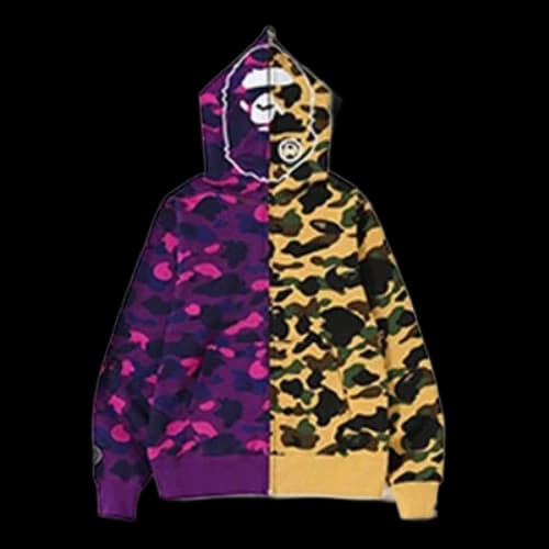 BAPE Unisex 1ST X COLOR CAMO 2ND APE HALF FULL ZIP Yellow/Purple