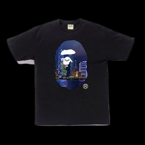 BAPE HongKong 13th Anniversary Big Ape Head Tee Hong Kong 13 Large Short Sleeve Unisex Black