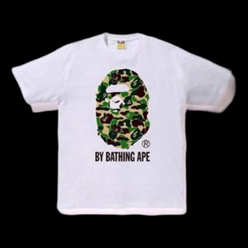 BAPE A Bathing Ape Camouflage Ape Head Logo T-Shirt 'White Green'