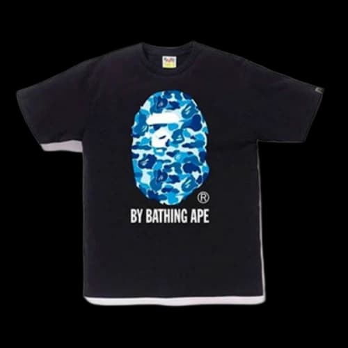 BAPE A Bathing Ape Camo Ape Head Logo T-Shirt 'Black Blue'