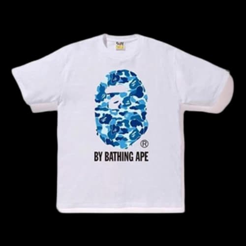 BAPE A Bathing Ape Camouflage Ape Head Logo T-Shirt 'White Blue'