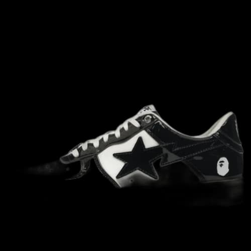 A Bathing Ape Bape STA 2021 Patent Leather 'Black White'