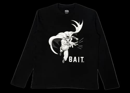BAIT x Batman Batarang Glow In The Dark Long Sleeve Tee Black