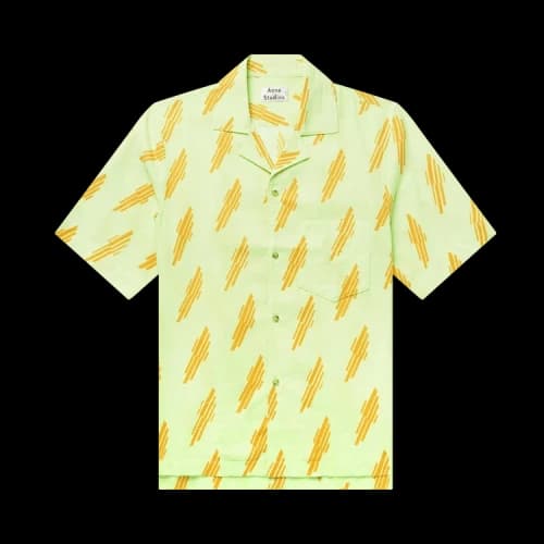 Acne Studios Simon Camp Collar Textured Shirt 'Yellow'