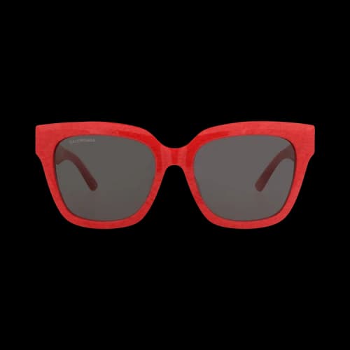 Balenciaga Square-Frame Acetate Sunglasses Red Red Grey (BB0237SA-30013522-003)
