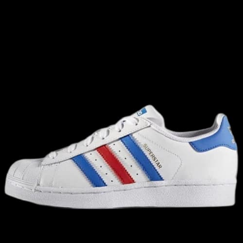 (GS) adidas originals Superstar J Sneakers White/Blue/Red