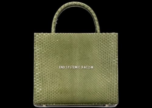 Brandon Blackwood "End Systemic Racism" ESR Tote Python Snakeskin Sage Green