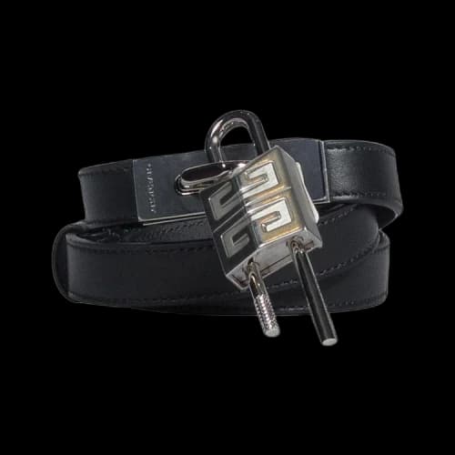 Givenchy Turnlock Belt In Leather With Lock 'Black'