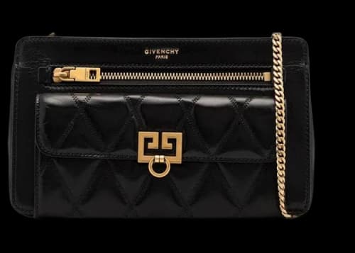 Givenchy Quilted Double G Plaque Crossbody Bag Black