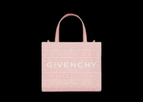 Givenchy Mini G-Tote Shopping Bag in 4G Embroidered Canvas Pink