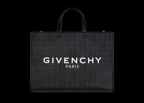 Givenchy Medium G Tote Shopping Bag In 4G Coated Canvas Black