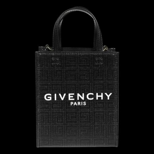 Givenchy Mini G Tote Vertical Shopping Bag In 4G Coated Canvas 'Black'