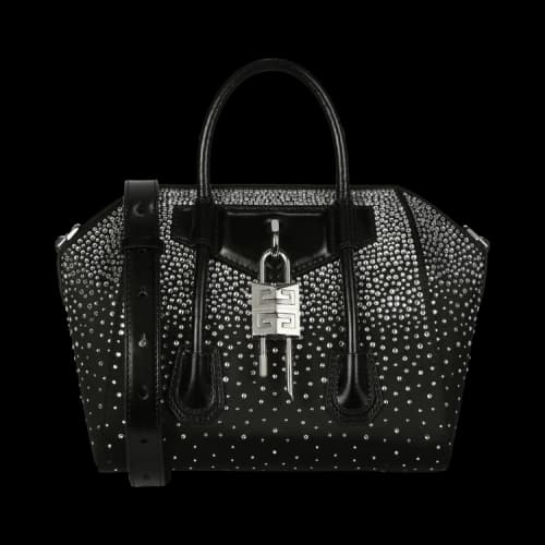 Givenchy Mini Antigona Lock Shoulder Bag With Strass 'Black'