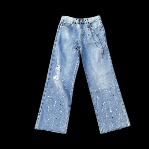 Birth Of Royal Child Printed Cross Chains Washed Denim 'Blue'