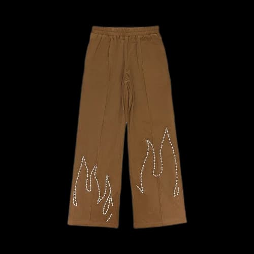 Birth Of Royal Child Flame Pearl Velvet Pants 'Brown'