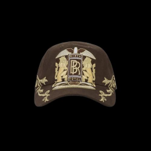Birth Of Royal Child Double Lion Embroidered Baseball Cap 'Brown'