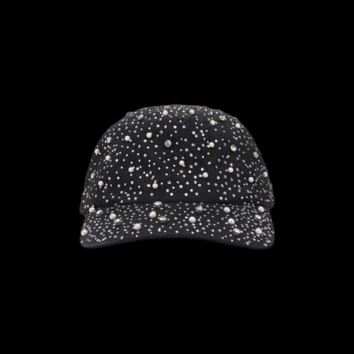 Birth Of Royal Child Pearl & Rhinestone Baseball Cap 'Black'