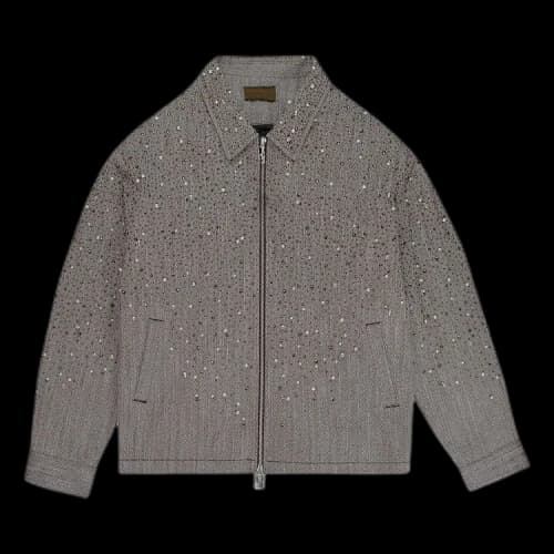 Birth Of Royal Child Rhinestone Zipper Work Jacket 'Brown'