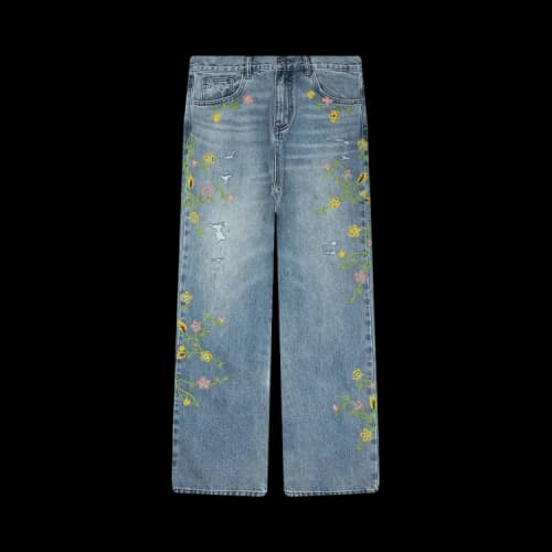 Birth Of Royal Child Majestic Floral Denim Pants 'Blue'