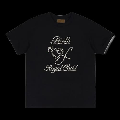 Birth Of Royal Child Pearl Patchwork Short-Sleeve 'Black'