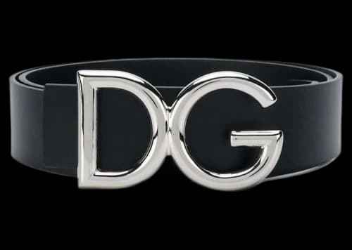 Dolce & Gabbana DG Logo Buckle Belt Black