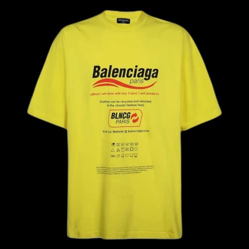 Balenciaga Dry Cleaning Boxy T-Shirt Yellow