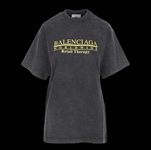 Balenciaga Women Worldwide Logo T-Shirt Black