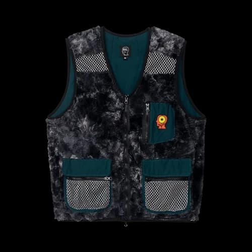 Brain Dead Novelty Dyed Fur Sunflower Tactical Vest 'Black'