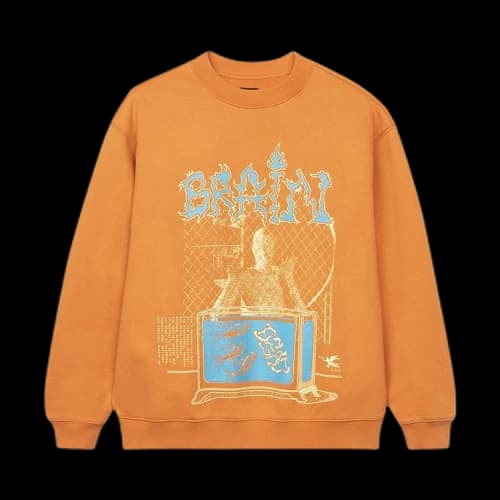 Brain Dead Fish Tank Crewneck Sweatshirt 'Orange'