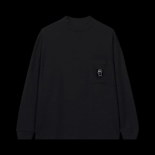 Brain Dead Waffle Knit Mock Neck Long-Sleeve Shirt 'Black'