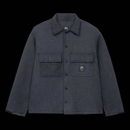 Brain Dead Waffle Snap Front Shirt 'Black'