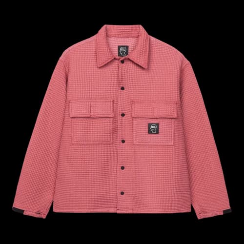 Brain Dead Waffle Snap Front Shirt 'Pink'