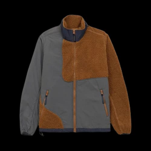 Brain Dead Paneled Sherpa Full Zip Jacket 'Brown'