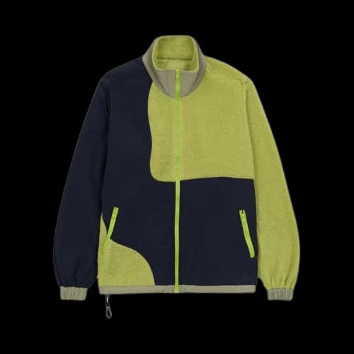 Brain Dead Paneled Sherpa Full Zip Jacket 'Lime'