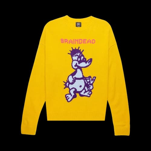 Brain Dead Slingshot Knit Sweater 'Mustard'
