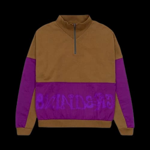 Brain Dead Sinister Screw Overlay Half Zip Fleece 'Brown'