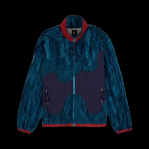 Brain Dead Paneled Fur Jacket 'Blue Green'