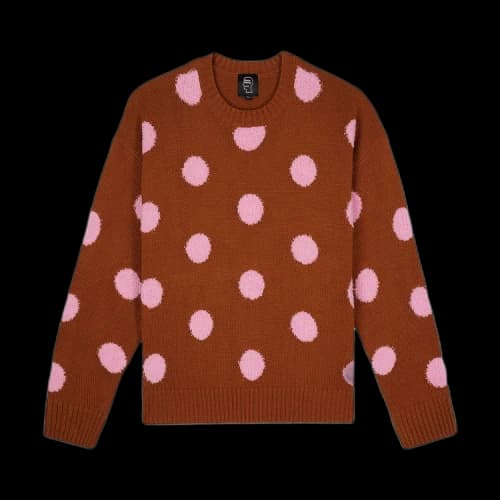 Brain Dead Polka Pile Crewneck Sweater 'Brown'