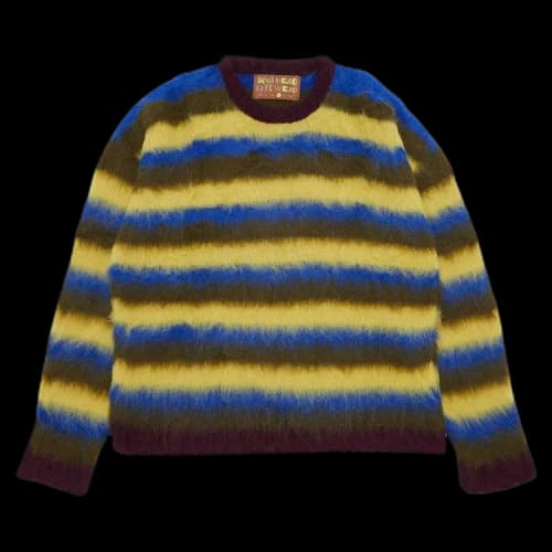 Brain Dead Blurry Lines Alpaca Crewneck Sweater 'Yellow'