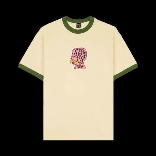 Brain Dead Mouthworm Short-Sleeve Ringer Tee 'Cream'