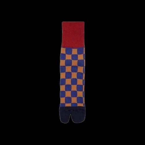Brain Dead Tabi Checker Quarter Crew Sock 'Navy'